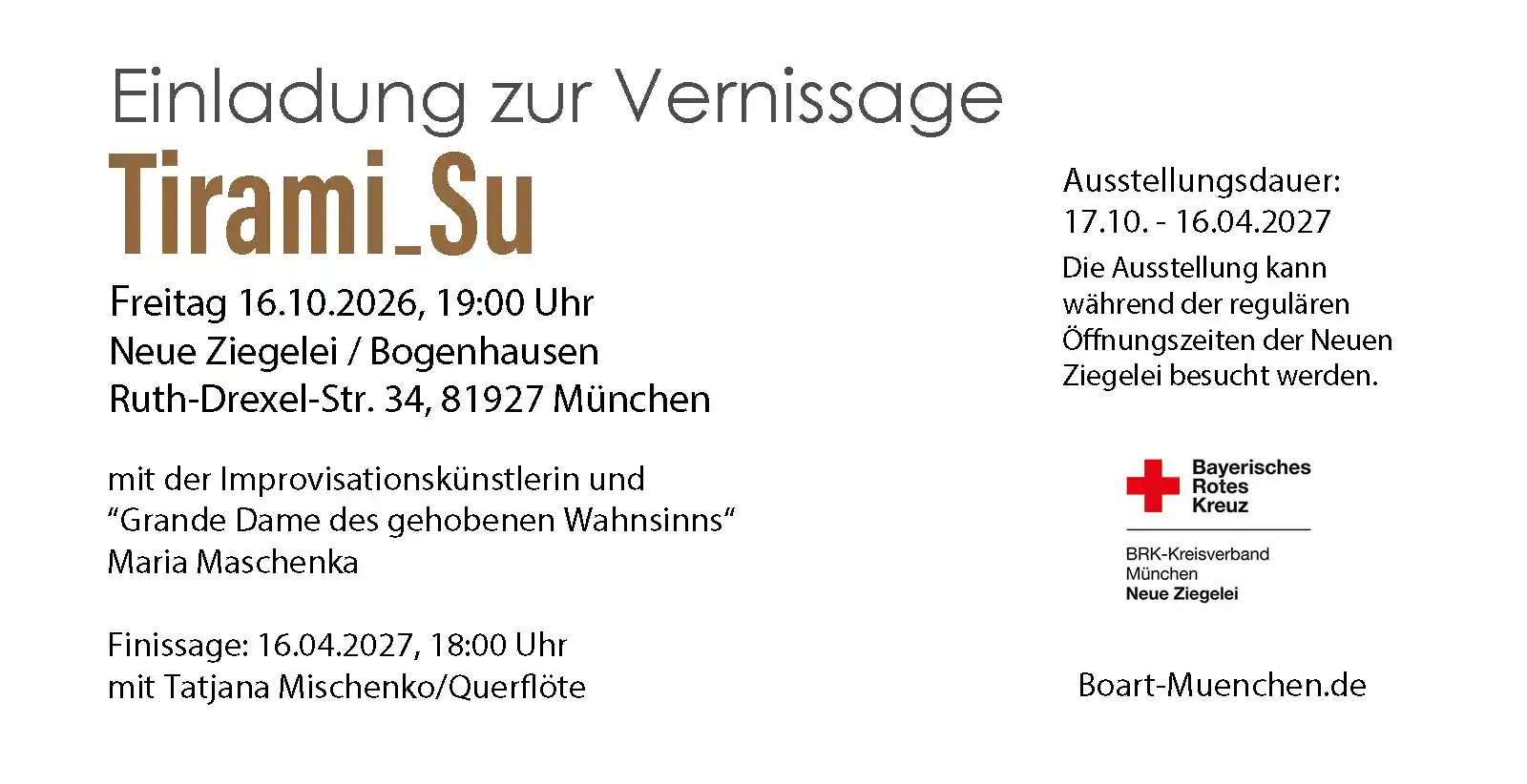 Einladung Ausstellung Tiramis-Su